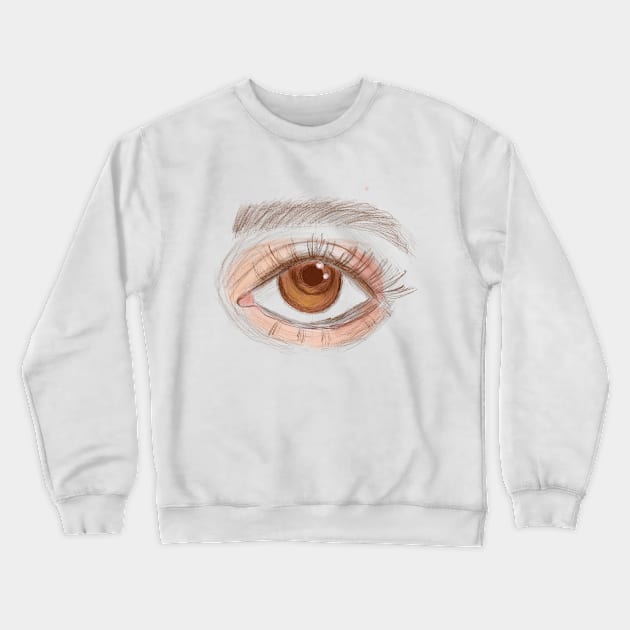 Brown eye Crewneck Sweatshirt by Carriefamous